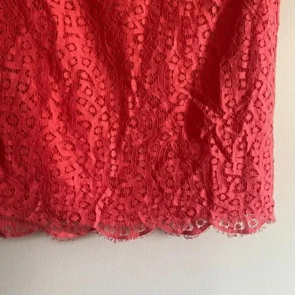 J. Crew Coral Lace Top - Picture 9 of 14